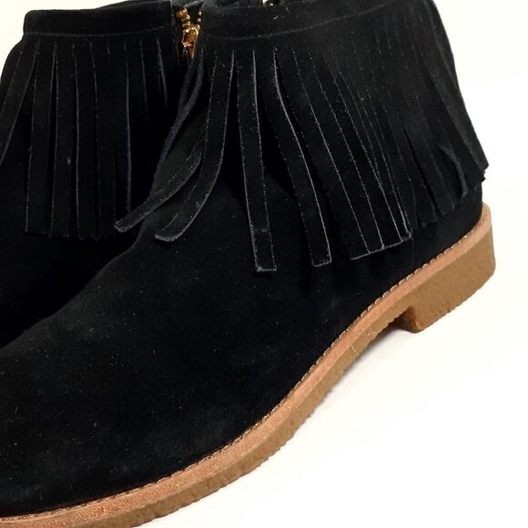 Kate Spade women's Betsie Too Fringed Black Suede Ankle Boots Booties US 9,5M - Picture 2 of 14